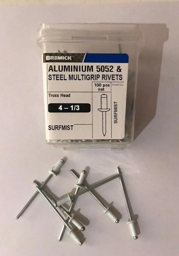 ALUM MULTIGRIP TRUSS RIVET HD 4-1/3 - Surfmist - 100 Pack, Fasteners & Fixings - Construction Supplies Australia