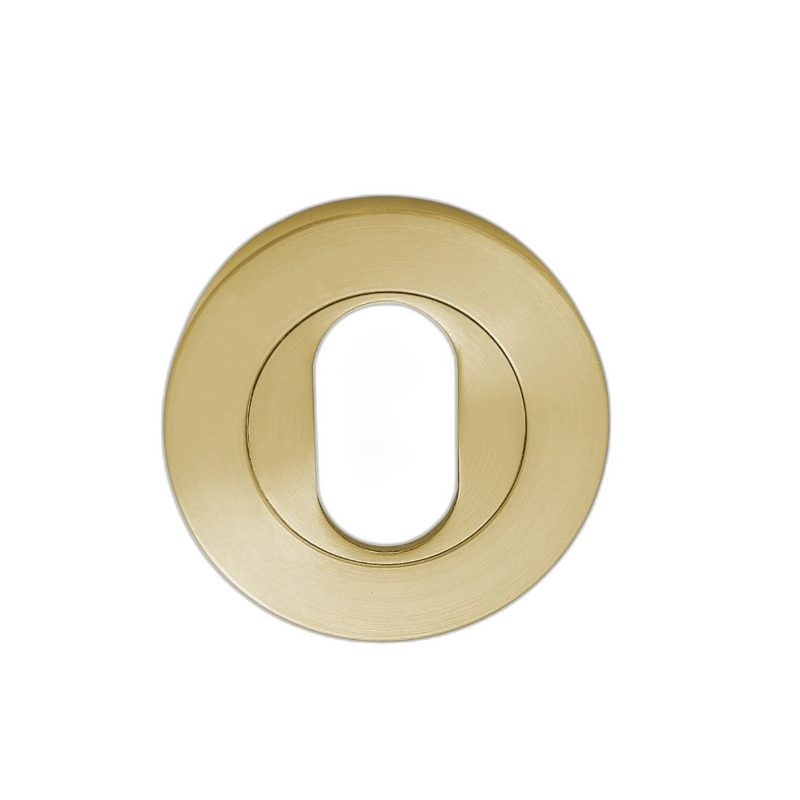 Astron Round Oval Escutcheon - Satin Brass, Accessories & Job Essentials - Construction Supplies Australia
