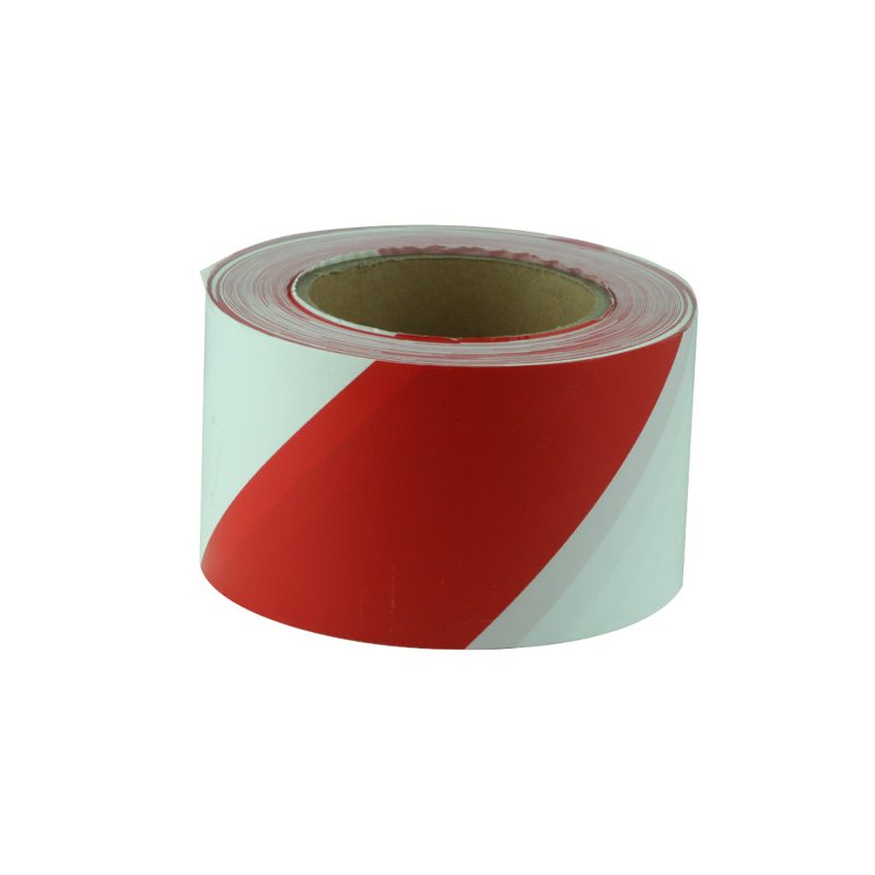 Barricade Tape With Diagonal Stripes - Red & White / 75 x 100m, Accessories & Job Essentials - Construction Supplies Australia