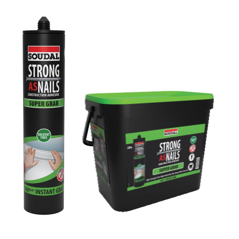 Soudal Construction Adhesive Strong As Nails Super Grab 350g X Bucket Of 20, Roofing Sheets - Construction Supplies Australia