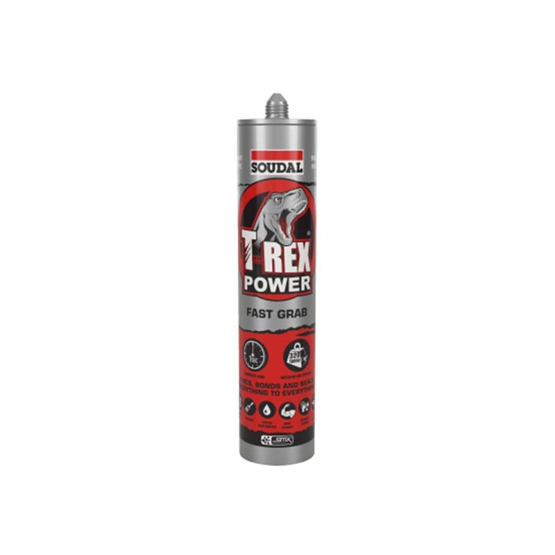 Sealant Adhesive Fast Grab 290ml Cartridge Quick Silver T-Rex Power Fast Grab, Roofing Sheets - Construction Supplies Australia