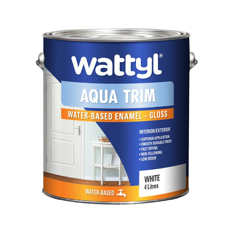 Wattyl Aqua Trim Gloss White - 10l, Paint And Primer - Construction Supplies Australia
