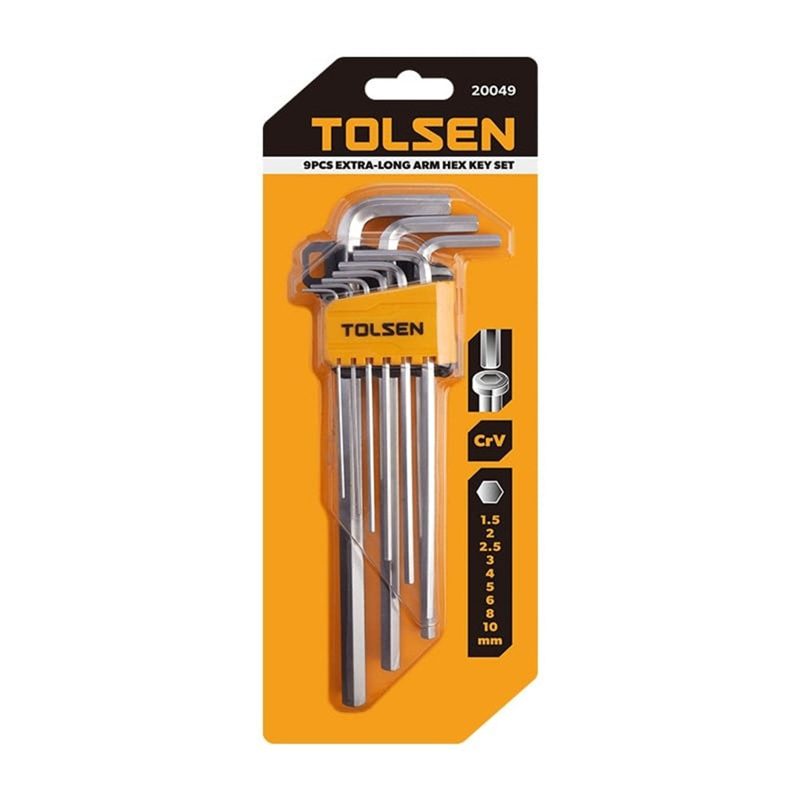 Tolsen Long Arm Hex Key Set Metric Pk/9, Roofing Sheets - Construction Supplies Australia