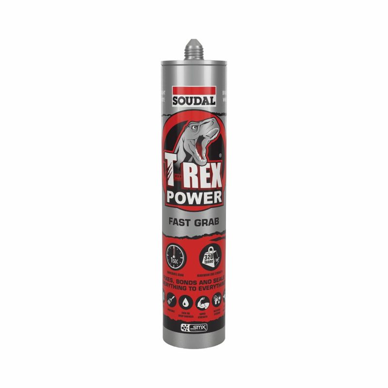 Sealant Adhesive Fast Grab 290ml Cartridge Bright White T-Rex Power Fast Grab, Roofing Sheets - Construction Supplies Australia