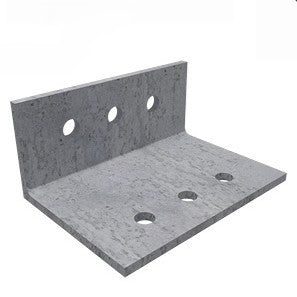 Angle Heavy 8mm 90x140x200mm M16 Bolt Holes (3 Per Flange) Hot Dipped Galvanised, Roofing Sheets - Construction Supplies Australia