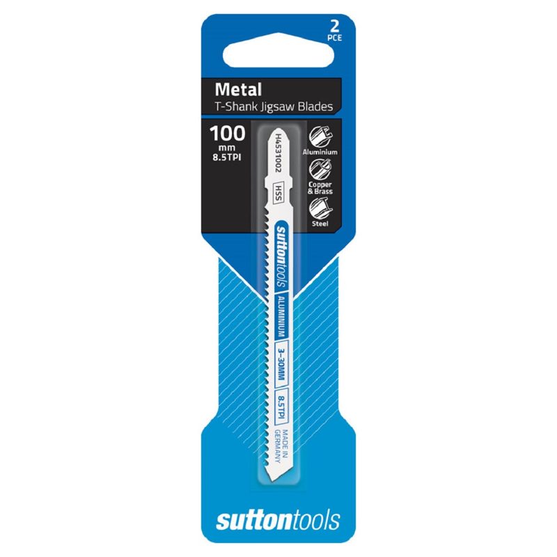 Sutton Jigsaw Blade Euro Shank Metal - Aluminium 2 Pcs 100mm X 8.5t, Roofing Sheets - Construction Supplies Australia