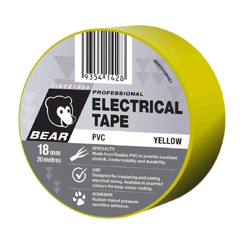 Pvc Electrical Tape - Green / 18mm x 20m, Accessories & Job Essentials - Construction Supplies Australia