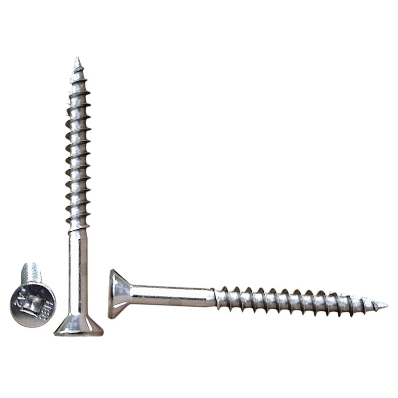 Decking Screw Type 17 - Countersunk Rib Head Square Drive / S304 / 10-12 x 40mm, Fasteners & Fixings - Construction Supplies Australia