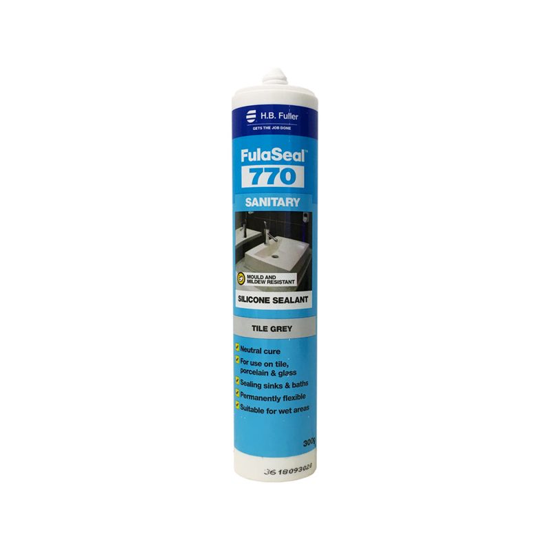 Fulaseal 770 Sanitary Grade Silicone Sealant 300g - Tile Grey, Sealants & Adhesives - Construction Supplies Australia
