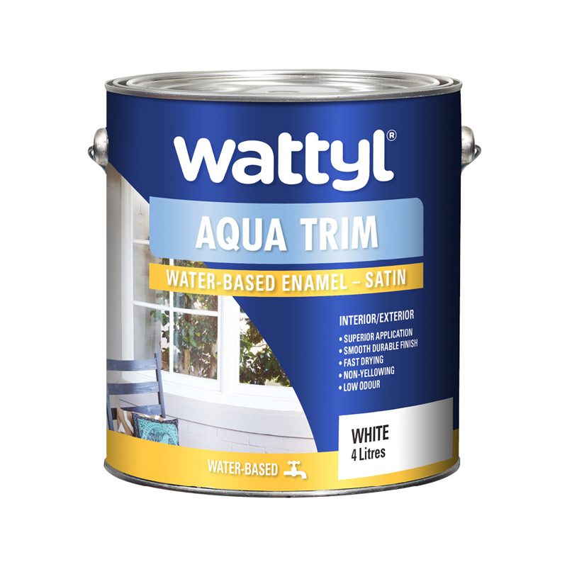 Wattyl Aqua Trim Satin White - 1l, Paint And Primer - Construction Supplies Australia