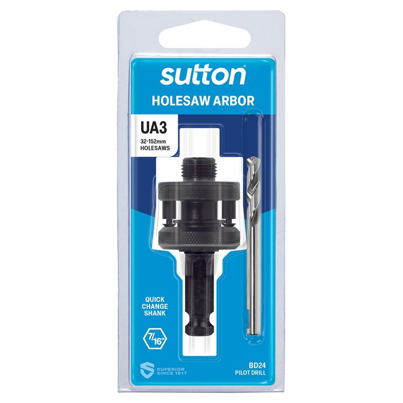 Sutton Holesaw Arbor H112ua3 For Holesaws 32-152mm, Roofing Sheets - Construction Supplies Australia