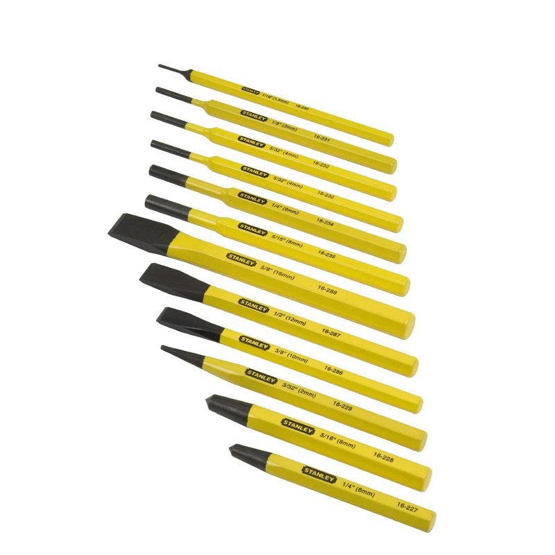 Stanley Punch & Cold Chisel 12 Pce Set, Roofing Sheets - Construction Supplies Australia