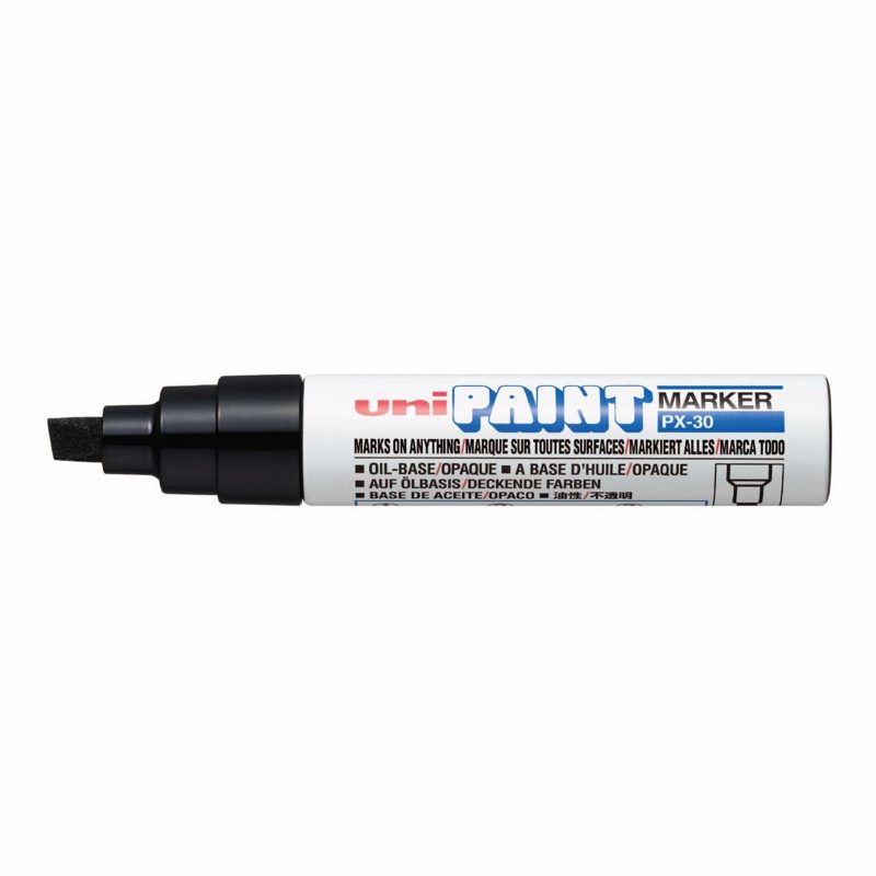 Uniball Paint Marker - Chisel Tip - Black, Measuring Tools - Construction Supplies Australia