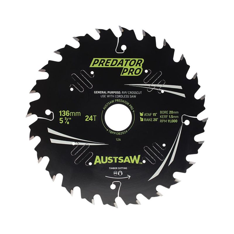 Austsaw Circ Saw Blade Wood With Nails Extreme - 30/15.88mm / 60t x 216mm, Roofing Sheets - Construction Supplies Australia