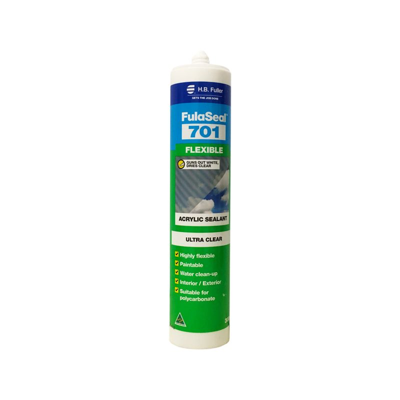 Fuller Fulaseal 701 Sealant Ultra Clear White/Dries Clear 300g, Roofing Sheets - Construction Supplies Australia
