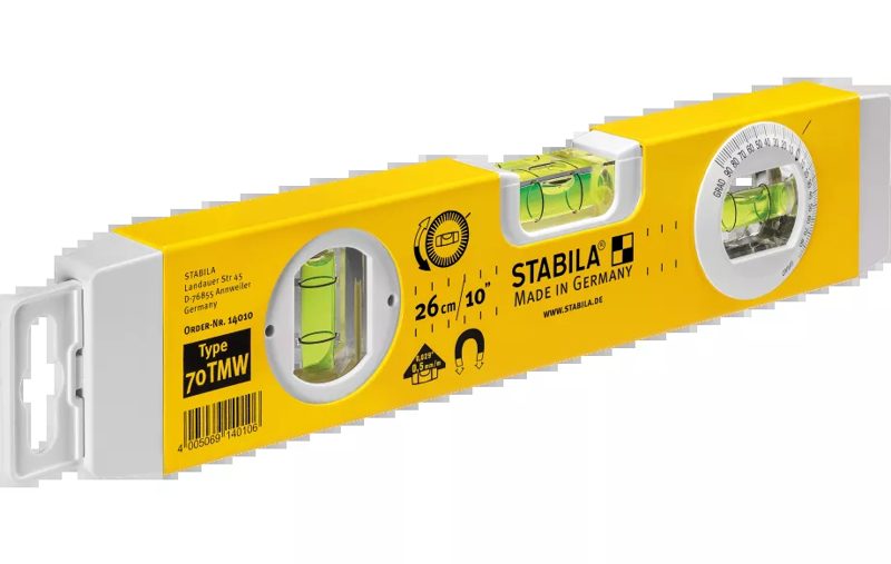 Torpedo Level Lightweight 3 Vial Rotatable Angle 270mm Magnetic Type 70 Tmw, Roofing Sheets - Construction Supplies Australia