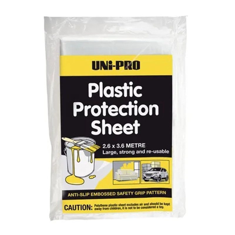 Uni-Rpo Plastic Drop Sheet Light Duty - 2.6 x 3.6m, Roofing Sheets - Construction Supplies Australia