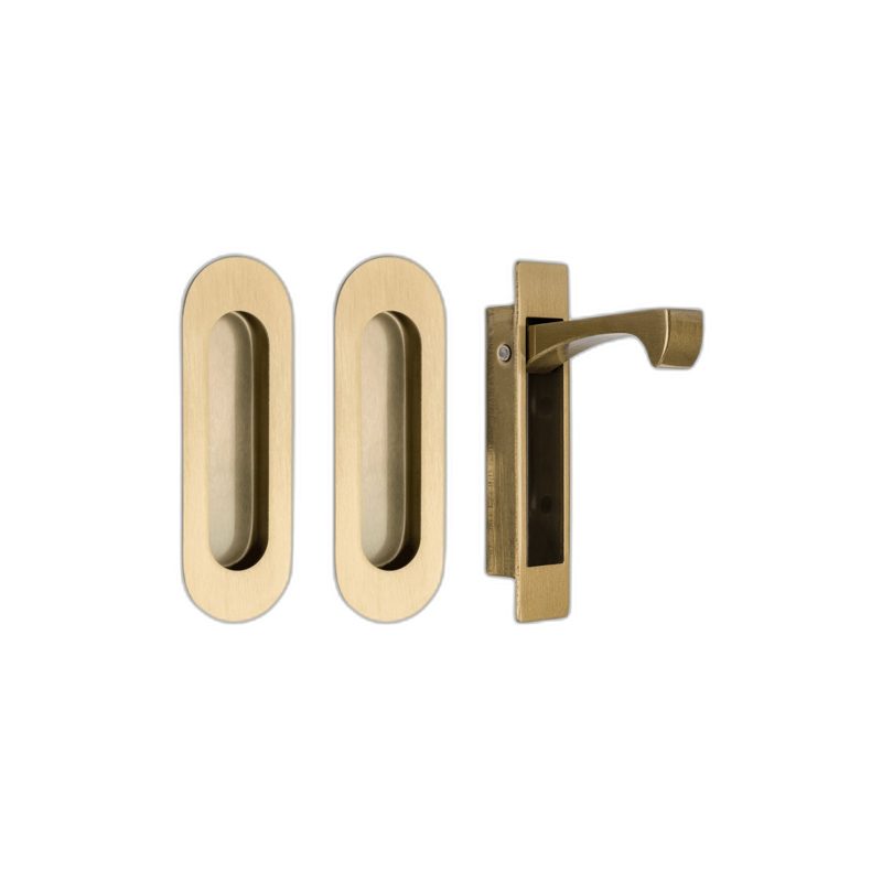 Oval Style Flush Pull Kit - Satin Brass, Roofing Sheets - Construction Supplies Australia