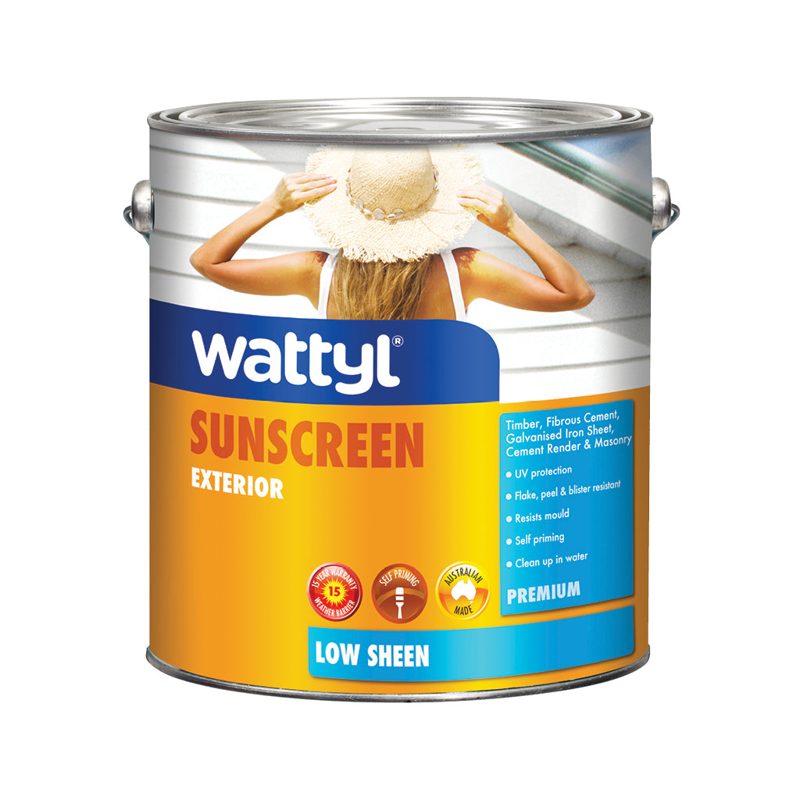 Wattyl Suncreen Low Sheen White - 10l, Paint And Primer - Construction Supplies Australia