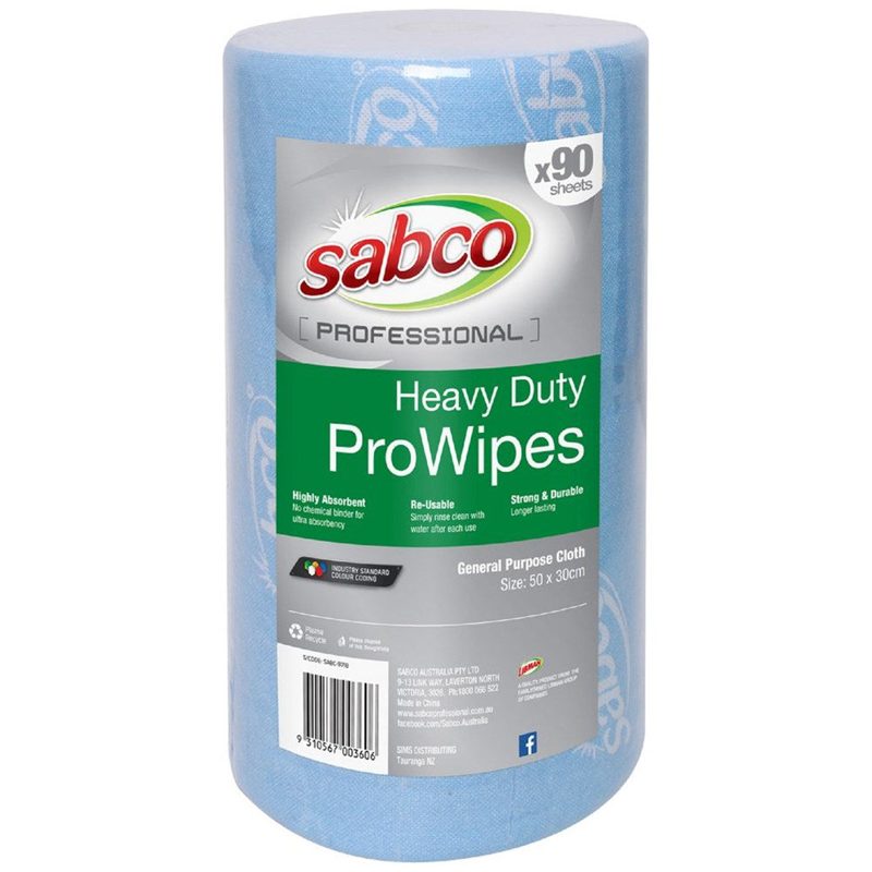 Sabco Prowipes Heavy Duty - 30cm x 45m Blue, Roofing Sheets - Construction Supplies Australia