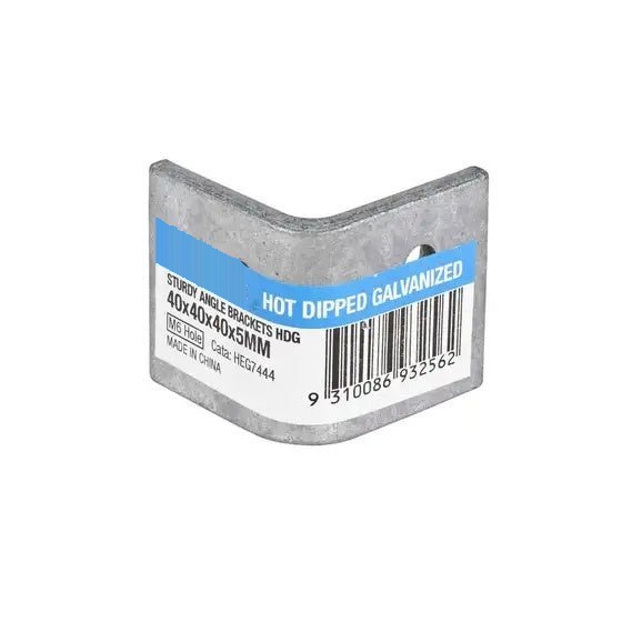 Angle Bracket Galv - M10 x 5 x50 x 50 x 50mm, Angle Brackets - Construction Supplies Australia