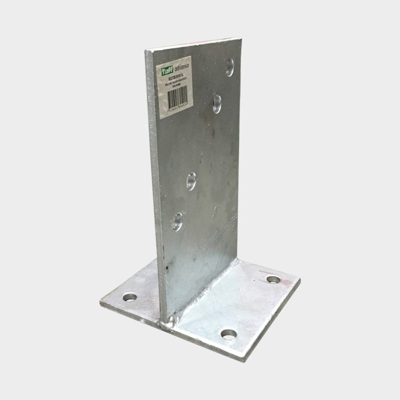 T-Blade Post Support Bolt Down Galv - 130 x 225 x 10mm, Fasteners & Fixings - Construction Supplies Australia