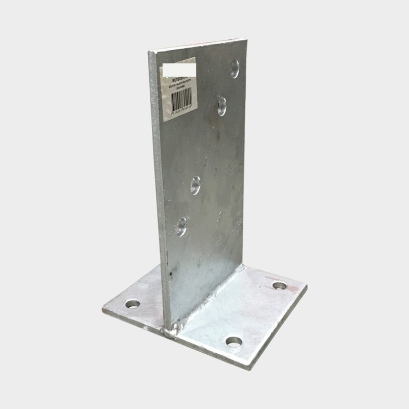 T-Blade Post Support Bolt Down Galv - 130 x 225 x 10mm, T Brackets - Construction Supplies Australia