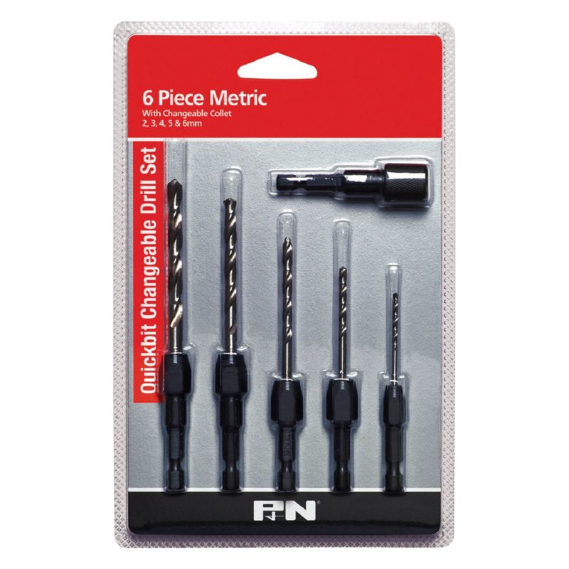 Sutton Drill Bit Quickbit Metric 6 Pce Set 2 - 6mm, Roofing Sheets - Construction Supplies Australia