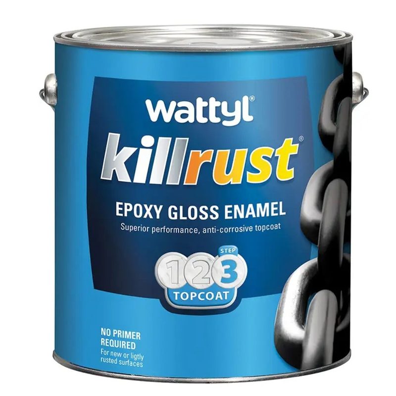 Wattyl Killrust Gloss Enamel 1l - Black, Accessories & Job Essentials - Construction Supplies Australia