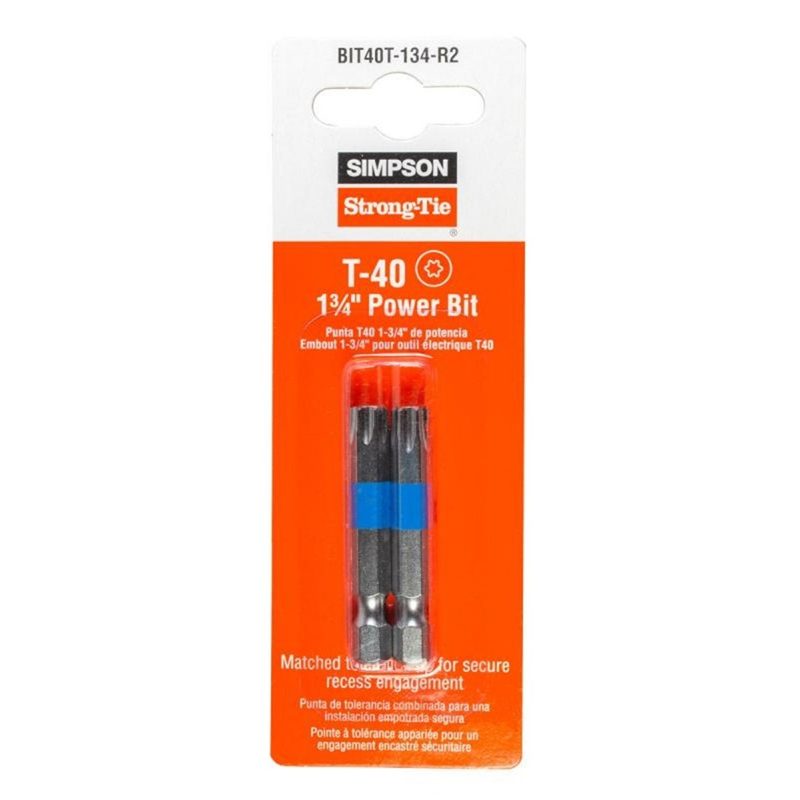 Impact Bit T40 45mm Blue Ring Carded Pack Of 2, Roofing Sheets - Construction Supplies Australia