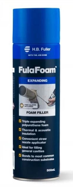 Expanding Foam Polyurethane 500ml Can Fulafoam, Roofing Sheets - Construction Supplies Australia