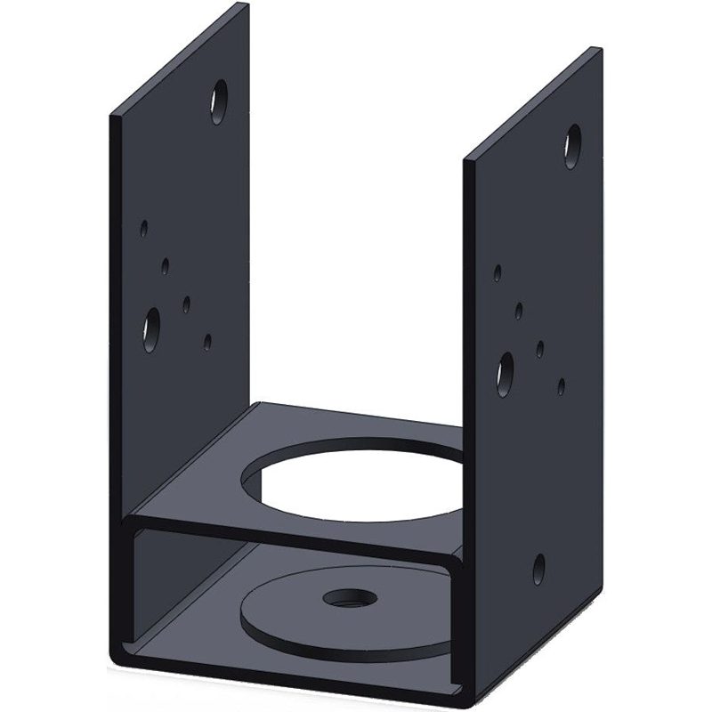 Dunnings Type C Two-Piece Bolt-On Post Anchor With Washer - M10 - Black - 100mm, Fasteners & Fixings - Construction Supplies Australia