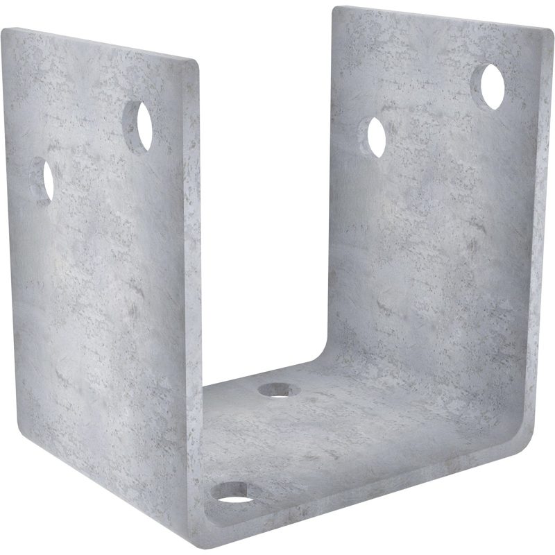 Full Stirrup Bolt Down Post Anchor Hot Dip Galvanised - 100 x 4mm, Roofing Sheets - Construction Supplies Australia