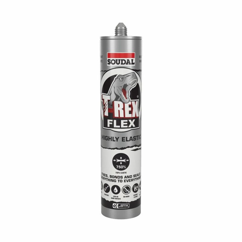 Soudal T-Rex Power Fast Bonding Adhesive Sealant 290ml - White, Roofing Sheets - Construction Supplies Australia