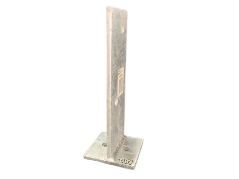 Post Anchor T-Blade Bolt Down Galvanised - 250 x 110 x160 x 8mm, Fasteners & Fixings - Construction Supplies Australia