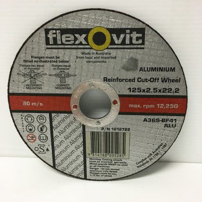 Flexovit Cut Off Disc For Aluminium - 125 x 2.5 x 22.23mm, Roofing Sheets - Construction Supplies Australia