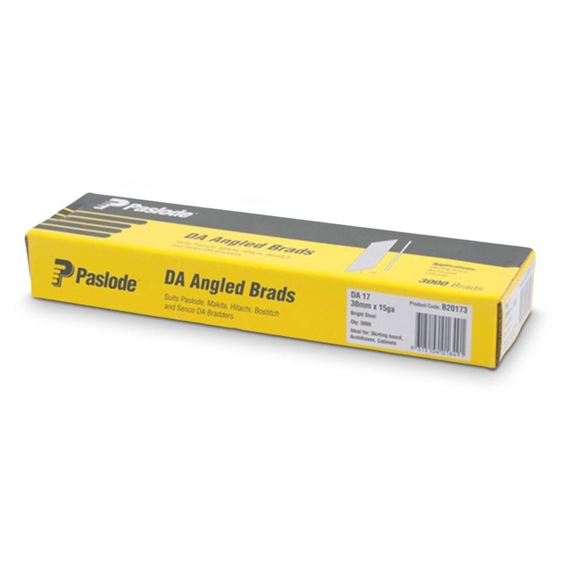 Duofast Brad Nail Angled Da Diamond Point 34 Deg Bright Box Of 3,000 - 15g x 38mm Da17, Fasteners & Fixings - Construction Supplies Australia