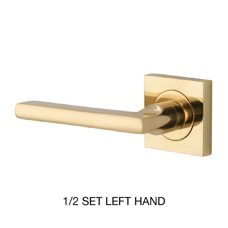 Iver Baltimore Lever 1/2 Set 52 X 55mm Left Sq Backplate - Brushed Brass, Accessories & Job Essentials - Construction Supplies Australia