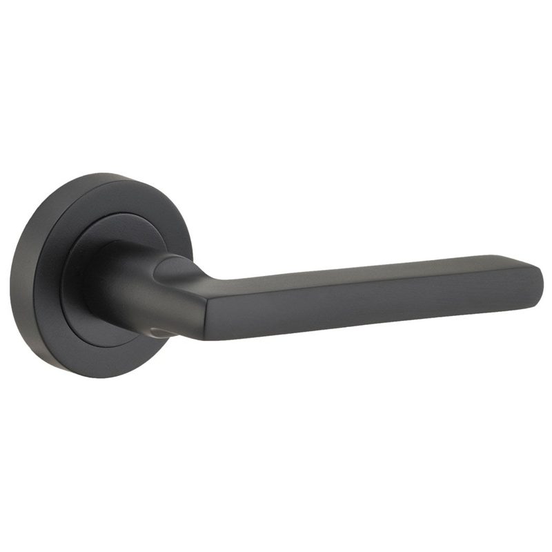 Iver Baltimore Lever 1/2 Set Rnd Backplate Right Hand 52 X 58mm - Matt Black, Roofing Sheets - Construction Supplies Australia
