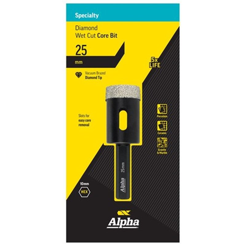 Alpha Diamond Core Bit Wet Cut - 35mm, Roofing Sheets - Construction Supplies Australia