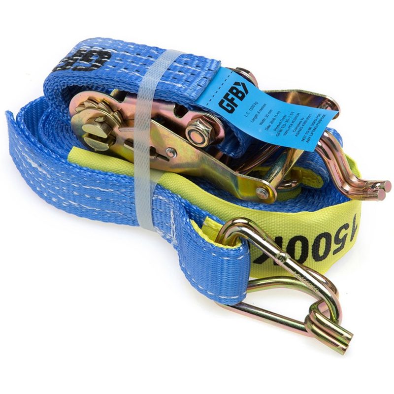 Lawtools Ratchet Tie Down 1500kg Capacity - 35mm x 6m, Roofing Sheets - Construction Supplies Australia