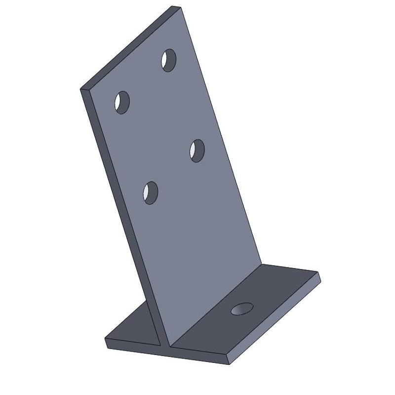Dunnings Type T Square Heavy Duty Bolt-On Post Anchor - M16 - Grade 316 Stainless Steel - 250 x 10mm / 130 x 130mm, Fasteners & Fixings - Construction Supplies Australia