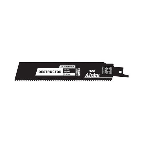 Alpha Destructor Metal Demolition Reciprocating Saw Blades - 10tpi / 150mm / 2 Pack, Knives And Blades - Construction Supplies Australia