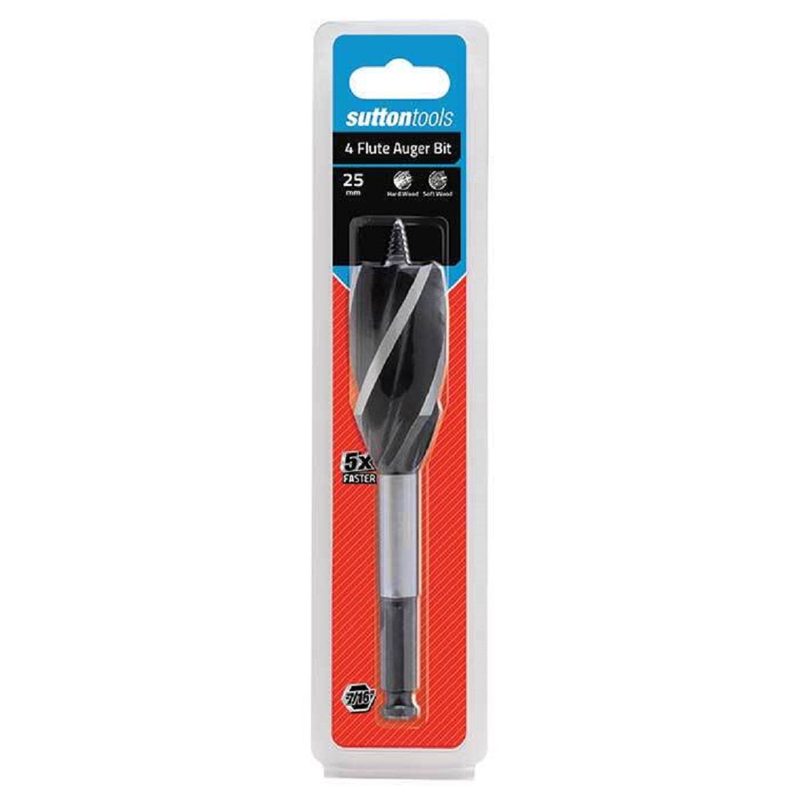 Sutton Auger Bit 4 Flute 25 X 165mm, Roofing Sheets - Construction Supplies Australia