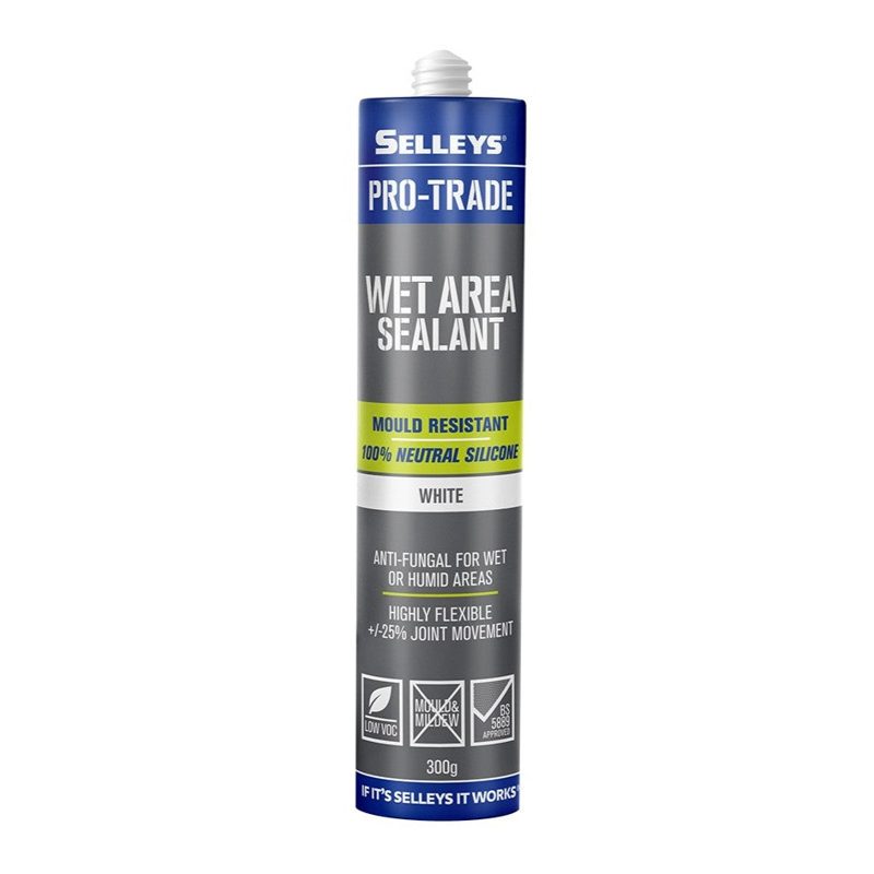 Selleys Pro-Trade Wet Area Silicone 300g - Clear, Sealants & Adhesives - Construction Supplies Australia