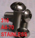 Socket Screws / Button Head Socket Screws / Metric Stainless 316 - ISO 7380, Screws - Construction Supplies Australia