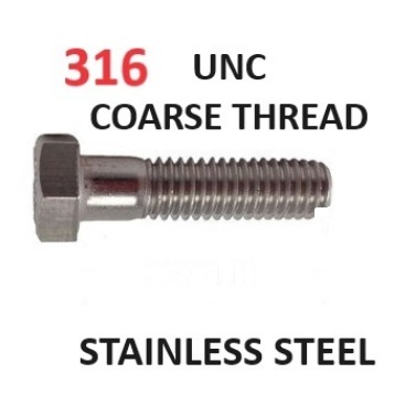 Bolts / Set Screws / Stainless 316 UNC - ANSI B18.2.1, Screws - Construction Supplies Australia