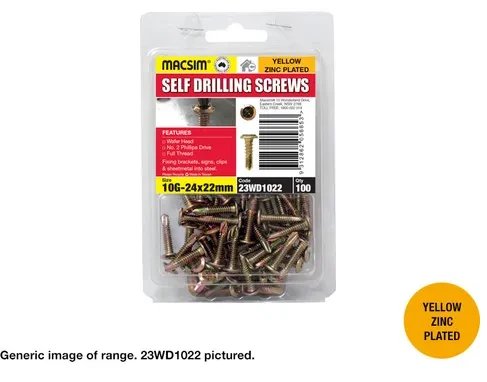 Tek Wafer 10-16 x 16 Class 3 - Zinc, Screws - Construction Supplies Australia