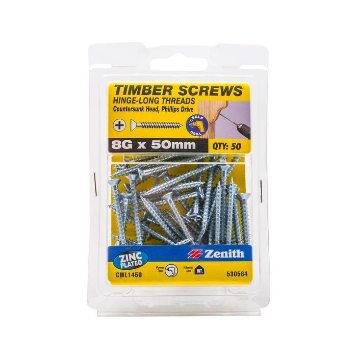 Screws / Long Thread Screws / Zinc, Screws - Construction Supplies Australia