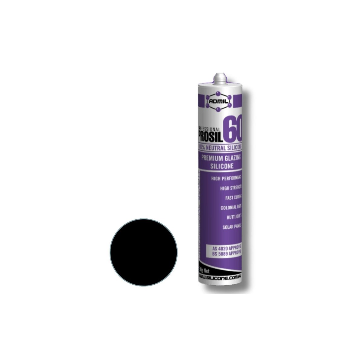 Prosil 60 Neutral - 60 - Prosil 60 Neutral, Black, Sealant And Adhesives - Construction Supplies Australia